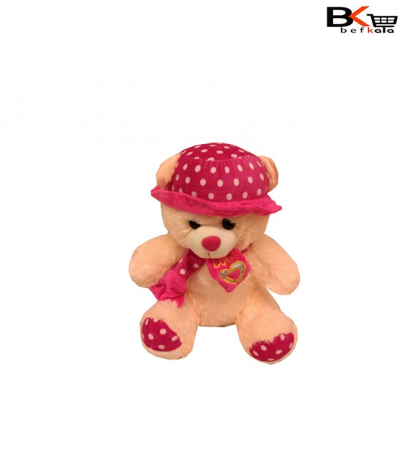 خرس عروسکی کلاه توپ توپی سایز کوچک