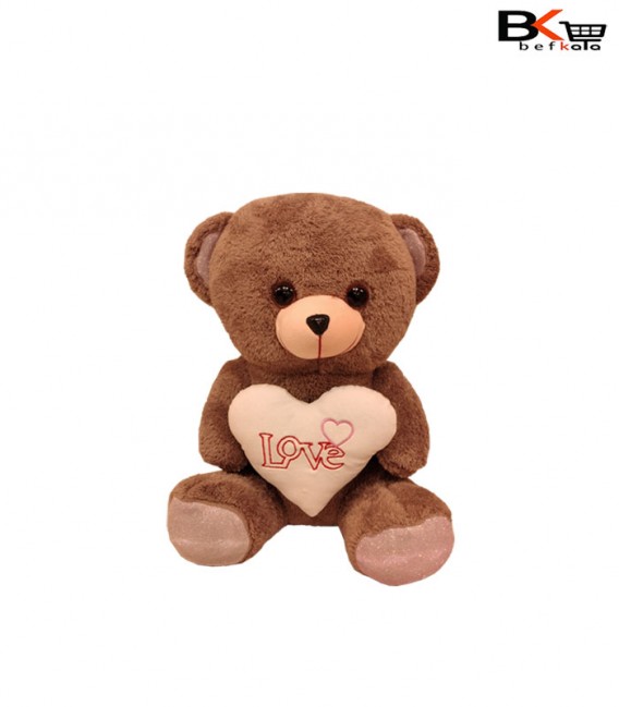 خرس عروسکی قهوه ای قلب دار