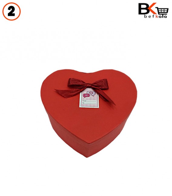 باکس کادویی قلبی 3 تکه قرمز