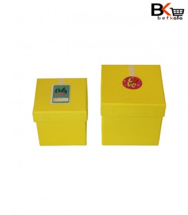 باکس کادویی مکعب مربع زرد