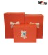 باکس کادویی مستطیلی 3 تکه پاپیون دار نارنجی سایز بزرگ کد 35