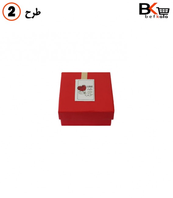 باکس کادویی جواهراتی مربعی سایز کوچک ساده قرمز کد 99
