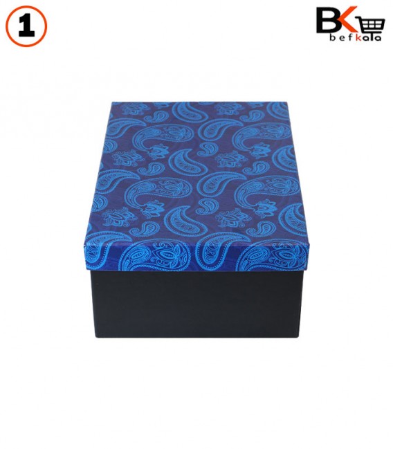 باکس کادویی مستطیلی طرح سنتی آبی سایز بزرگ کد 56