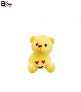 خرس عروسکی قلب دار زرد سایز کوچک