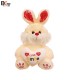 خرگوش عروسکی قلب دار کرمی سایز متوسط