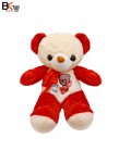خرس عروسکی Love you پاپیون دار قرمز کرم سایز متوسط