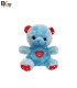 خرس عروسکی Love you پاپیون دار آبی کرم سایز متوسط