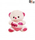 خرس عروسکی قلب دار Love صورتی سایز متوسط