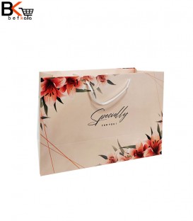 ساک دستی کادویی سایز 4 عرضی رنگین کمانی طرح Beautiful gift bag کد 231