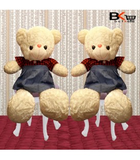خرس عروسکی لباس چهارخونه