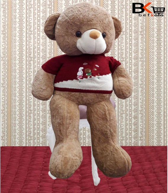 خرس عروسکی لباس بافتنی سایز بزرگ