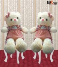 خرس عروسکی لباس راه راه پاپیون به گوش