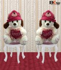 سگ عروسکی کلاهدار قلبی LOVE