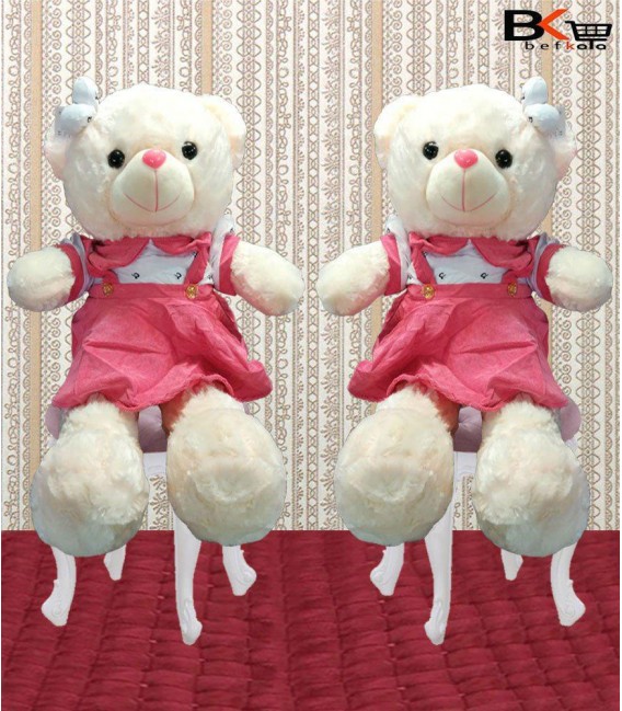 خرس عروسکی لباسدار صورتی