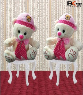 خرس عروسکی کلاه نمدی دستمال گردن دار