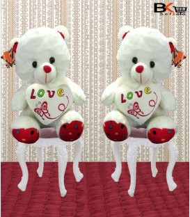 خرس عروسکی قلب سفید Love