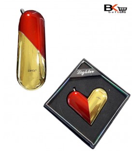 فندک اتمی قلبی طلایی و قرمز