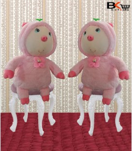 بیشترخوک عروسکی صورتی گل سینه دار