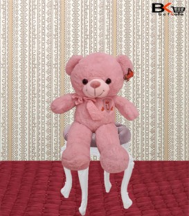 خرس عروسکی صورتی پاپیون دار سایز متوسط