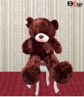خرس عروسکی قهوه ای پاپیون دور گردن سایز بزرگ
