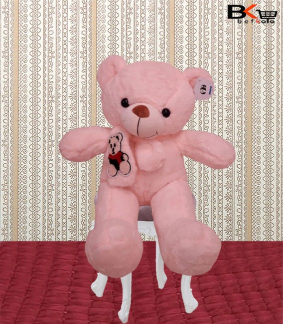 خرس عروسکی صورتی سایز متوسط
